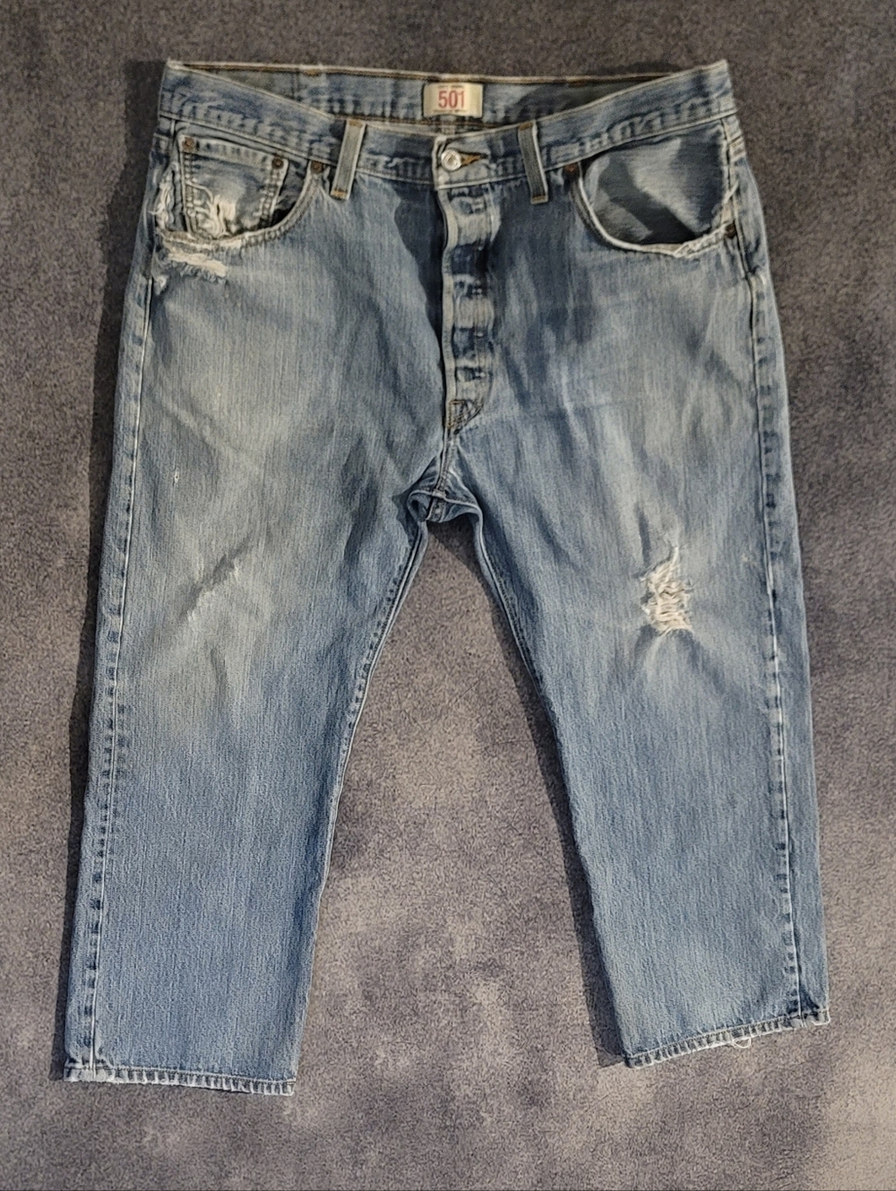 Levis 501 Original Button Fly Blue Jeans Mens 40x30 100% Cotton Classic Denim